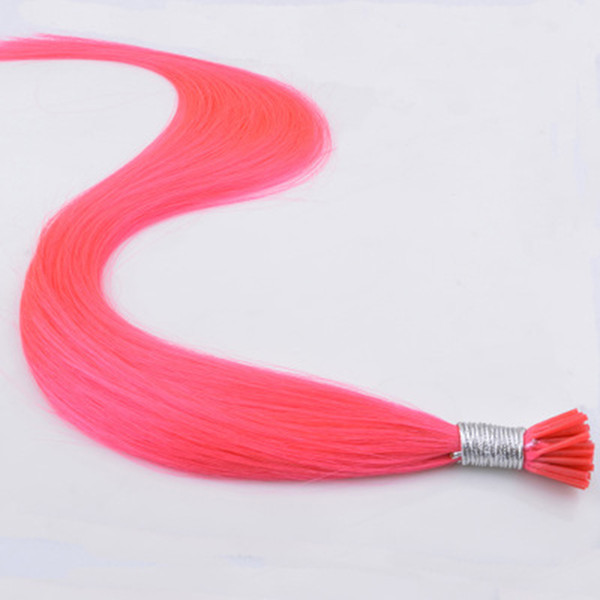 Bright Pink Real Hair Extension Solid Color Fashion Highlighting Hair Bundle Invisible Seamless Piece Hair Extension