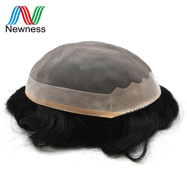 Newness Hair Men Toupee Brazilian Human Hair Replacement Remy Natural System for Males(ALI1 & 1#)