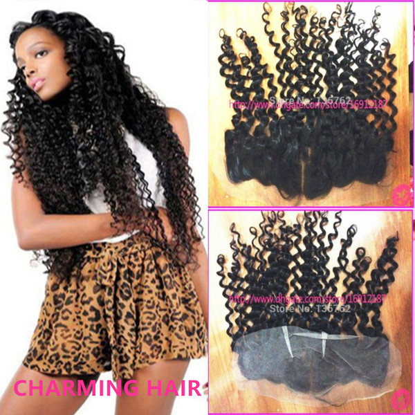 Deep curly frontal Lace closure Hair curly frontal closure Natural color 13x4 lace frontal