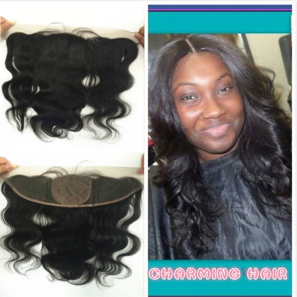 8A Silk base Lace Frontal Closure Body Wave Free/Middle/Three Part brazilian Hair Lace Frontal Silk base Baby Hair