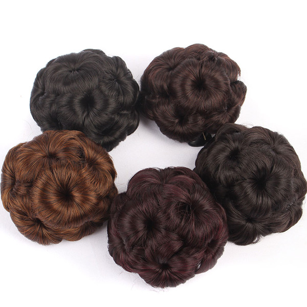 Brazilian Remy Hair Bun Cover Accessories Faux Human Hair Chignon Afro Naturel Hairpiece Fake Bun Black Buns For Women