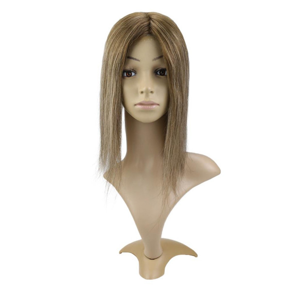 Moresoo Hair Topper 100% Real Remy Human Hair Toppers Toupee Women 10-18 inches Balayage Color #4/27/4