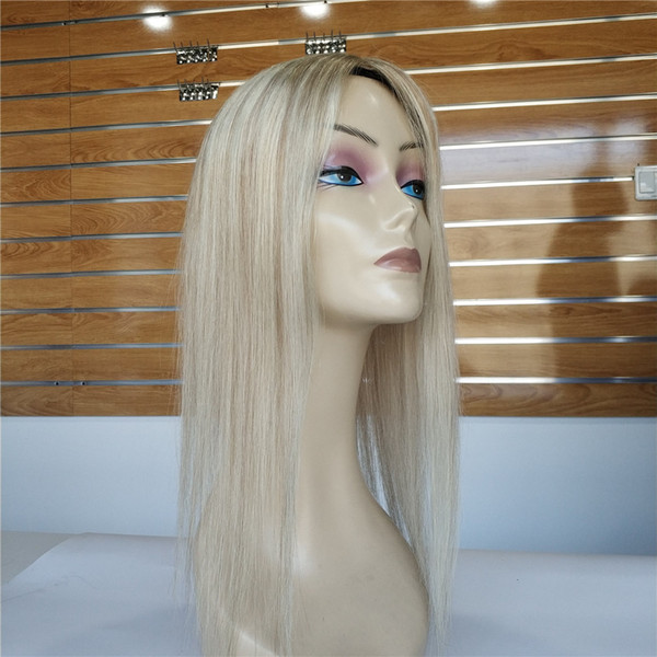 Highlight #10/60 Color Silk Base Human Hair Toppers for Women Women Toupeefor hair loss