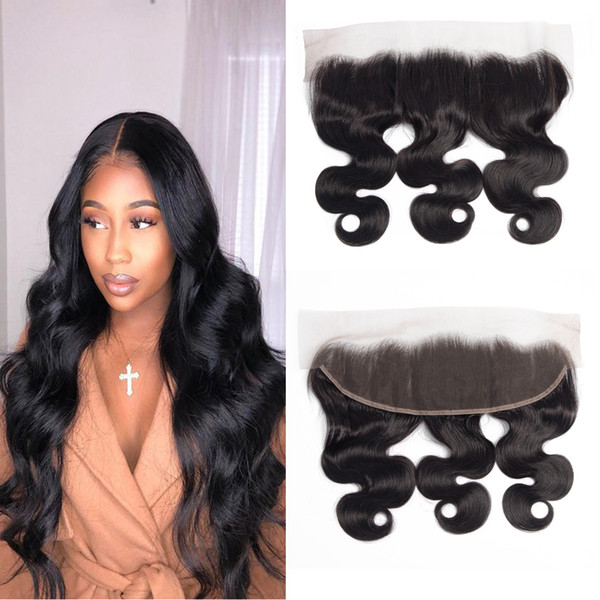 Dressmaker 13x4 Ear to Ear Body Wave Lace Frontal Closure with Baby Hair Brazilian Human Hair Natural Color