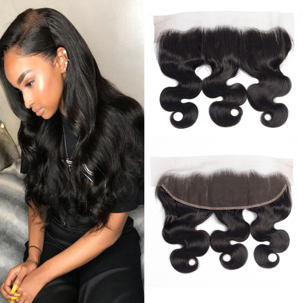 Dressmaker Malaysian Body Wave Lace Frontal Closure Free Part Ear to Ear Human Hair Lace 13x4 Closure