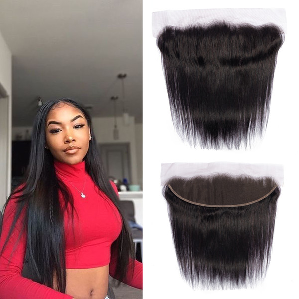 Dressmaker Indian 13x4 Straight Lace Frontal Closure With Baby Hair 100% Human Hair Lace Frontal Closure Natural Color