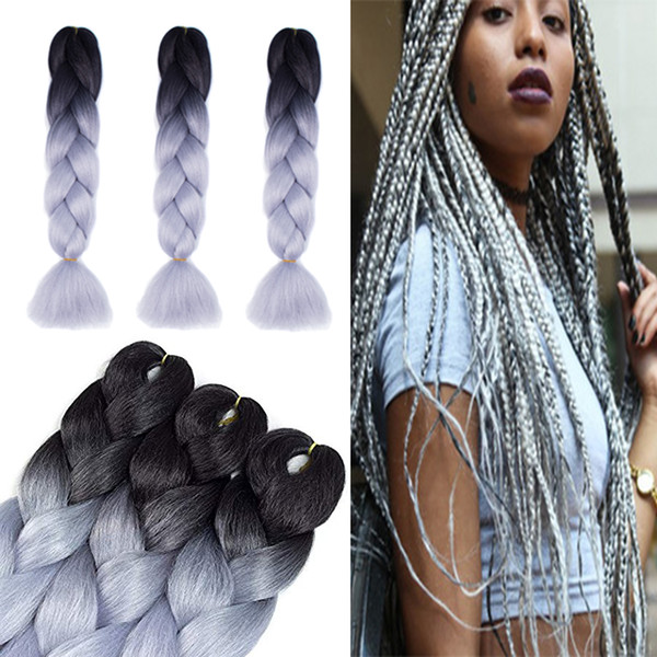 Jumbo Braids 3Pcs/lot African Hair Braiding African American Hair Extensions 2 Tone Ombre Hair Braids High Temperature Fiber Crochet Twist