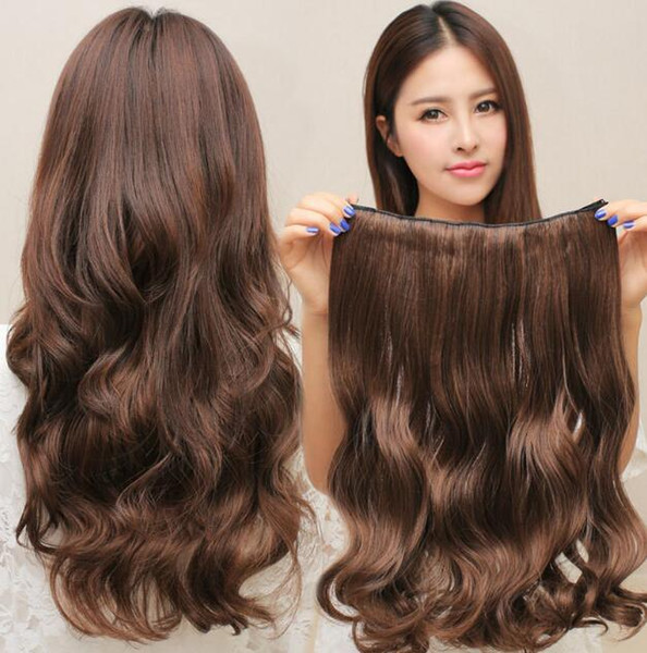 22-inch 180 g big wave hair extension piece black, brown five-car long one-piece long curly hair piece simulation hair wholesale