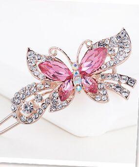 Fashion Women Crystal Diamond Butterfly Hairpins Hair Clip Barrette Hair Band Accessories 4 Colors free shipping