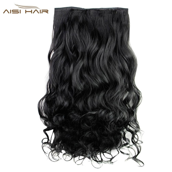 AISI HAIR Long Curly Synthetic 5 Clips in Hair Extensions for Women Extensions Heat Resistant Fiber Synthetic Hair Party Cosplay BB