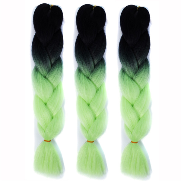 Color Gradient Chemical Fiber Big Braid For Women Cosplay Hair Extensions African Black Viscera 110g