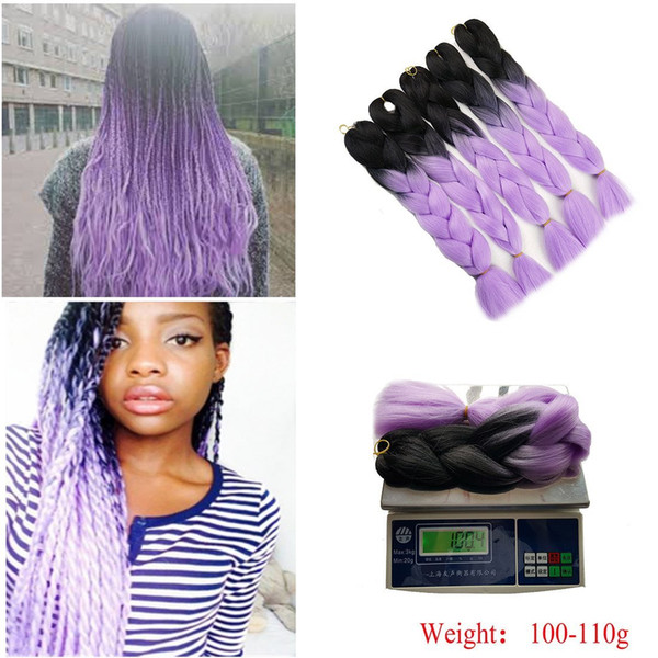 Two Tone Color Ombre Jumbo Braiding Hair 24