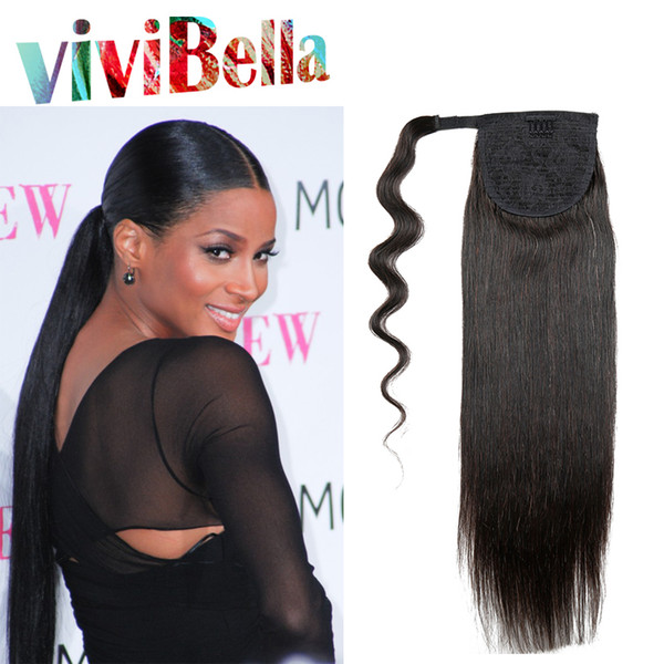 Wholesale-Indian Remy Ponytail Human Hair Extension 100g Natural Indian Hair Clip In Ponytails Wholesale 