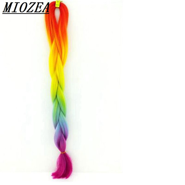 Multicolor Synthetic Two Tone High Temperature Fiber Ombre Braiding Hair 20 