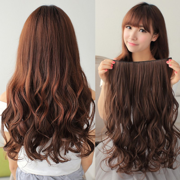 Simulation piece One-piece hair extension piece long curly hair piece without thickening