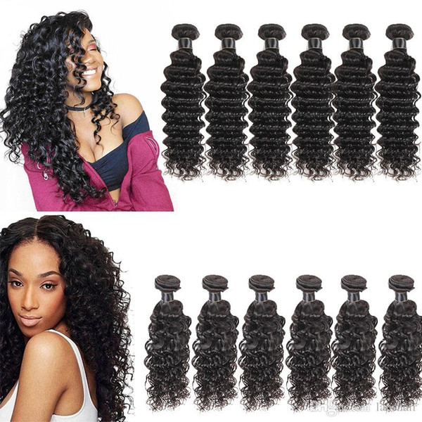 100% Brazilian Virgin Hair Deep Wave Water Wave 5/6 Bundles Deep Water Wave Hair Extensions Brazilian Human Hair Weaves Weaving