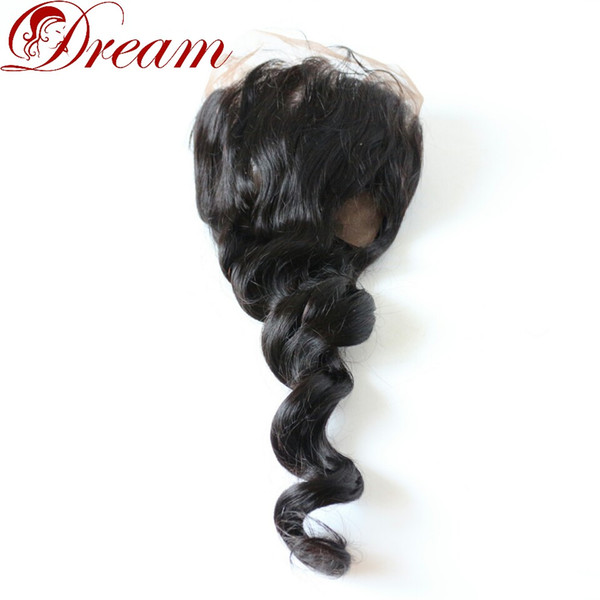 Dream Loose Wave 360 Full Lace Frontal Closure With Virgin Human Hair Natural Baby Hair Hairline Natural Color Adjustable Strap 10 