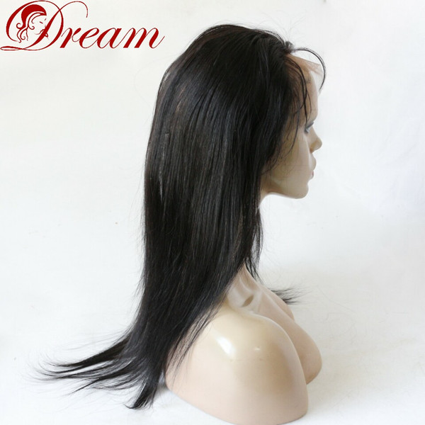 Dream Silky Straight 360 Full Lace Frontal Closure With Virgin Hair Natural Baby Hair Hairline Natural Color Adjustable Strap 10 