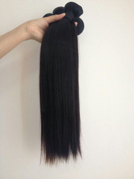 100% human hair Natural Black Brazilian Virgin Human Hair Weaves Unprocessed Brazillian Peruvian Indian Malaysian Cambodian Straight Hair