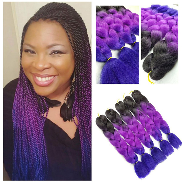 Synthetic Hair Jumbo Braid Ombre Color Jumbo Braiding Hair for Crochet senegaless Braids Twist crochet hair