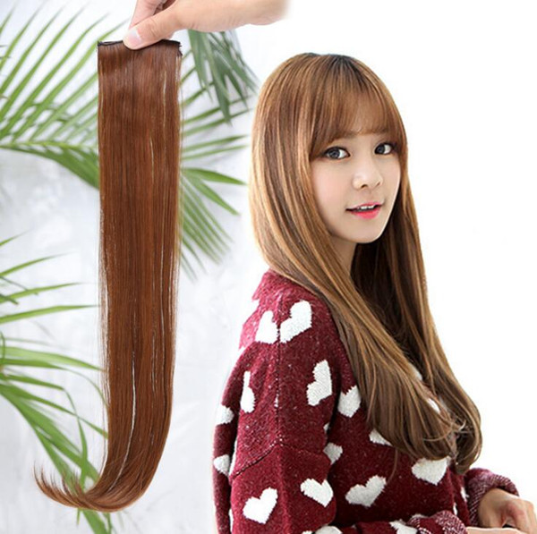 Ladies Pear Roller Hair Extensions 2 Clips One-piece Straight Invisible Hair Pieces