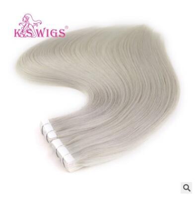 Europe and America real hair hair, no trace invisible contact piece, real American white glue receiving 50cm factory direct selling