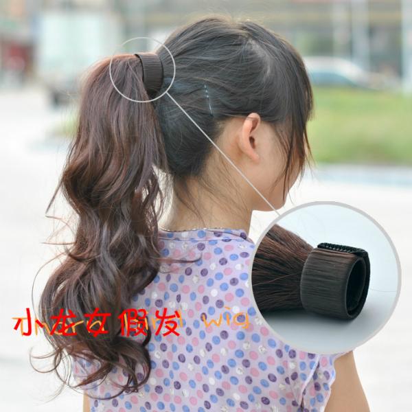 Fashion ladies' curl synthetic clip-in ponytails hair extensions hairpieces easy to wear 4colors- drop shipping