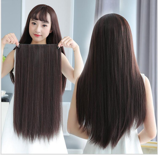 matte wire 6 clip 60cm straight hair no trace hair piece six clip long straight hair