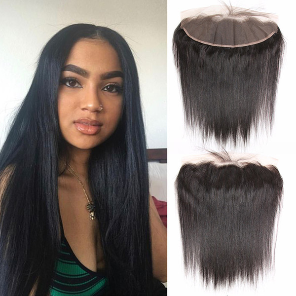 Indian Virgin Hair Silk Straight Closure 13x4 Pre Plucked Naturtal Hairline With Baby Hair Lace Frontal Closure YSG