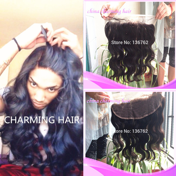 8A Virgin Brazilian Lace Frontal 13x4 Bleached Knots Virgin Frontal Closure Body Wave Full Lace Frontal With Baby Hair