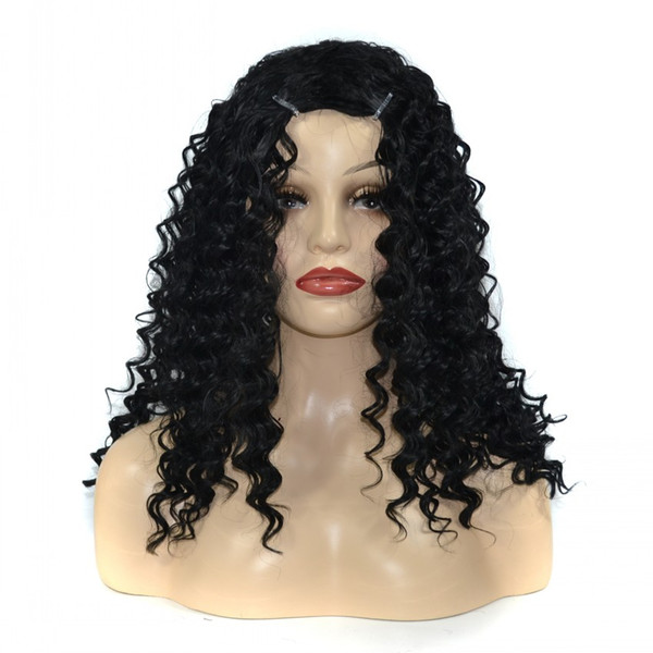 Afro Kinky Curly Hair Glueless Full LaceWig & Lace FrontWigs Sexy Lady Curly Black HairpieceWig 45CM,18