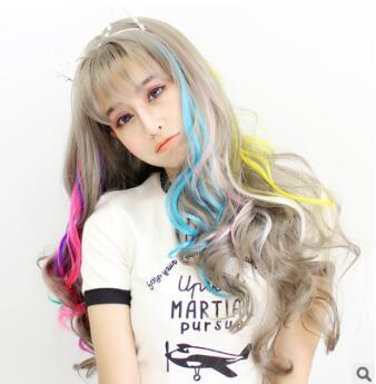 Fashionate Can HOT/ROLL/CUT Coloreful Piece PP Clip Gradual Change Rayner Curly Hair Pieces Hair Extensions HA122