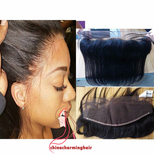 Brazilian Straight Hair 13x4 Ear To Ear Pre Plucked Lace Frontal Closure With Baby Hair Remy Human Hair