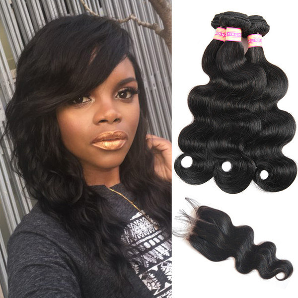 Brazilian Body Wave Hair Bundles With Closure Brazilian Virgin Hair Extensions With Closure Brazilian Human Hair With Lace Closure