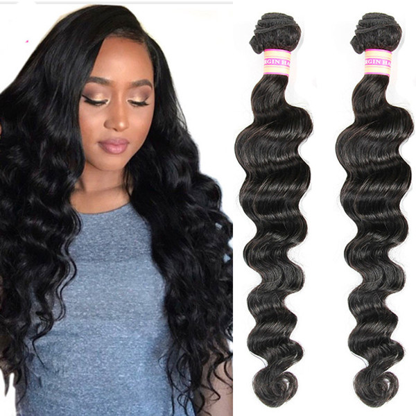 9A Malaysian Virgin Human Hair Bundles Loose Wave Human Hair Weave Extensions Wet And Wavy Loose Deep Wave