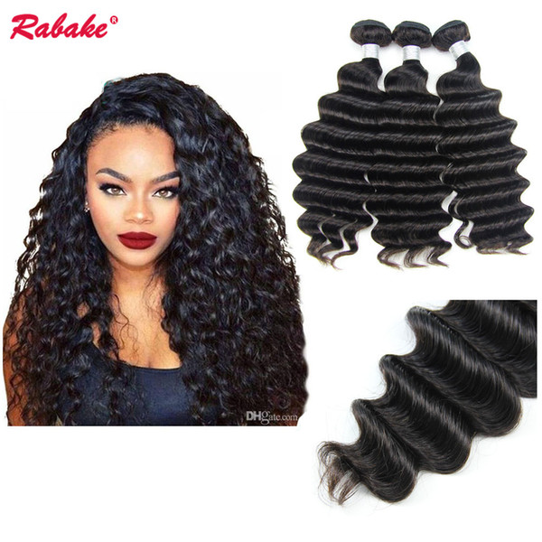 Brazilian Loose Deep Wave Remy Human Hair Bundles Rabake 10A Remi Loose Deep Curly Cuticle Aligned Hair Extensions Free Ship for Black Women