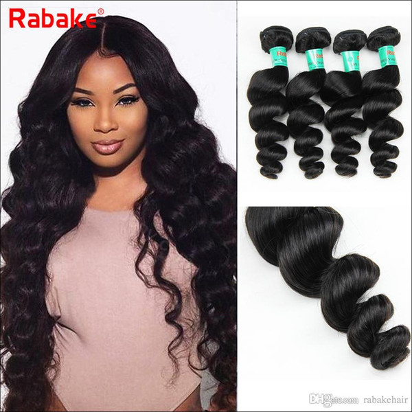 Peruvian Loose Wave Virgin Hair Weave Bundles Deals Rabake 8A Loose Wave Brazilian Malaysian Indian Remy Human Hair Extensions Cheap Weaves