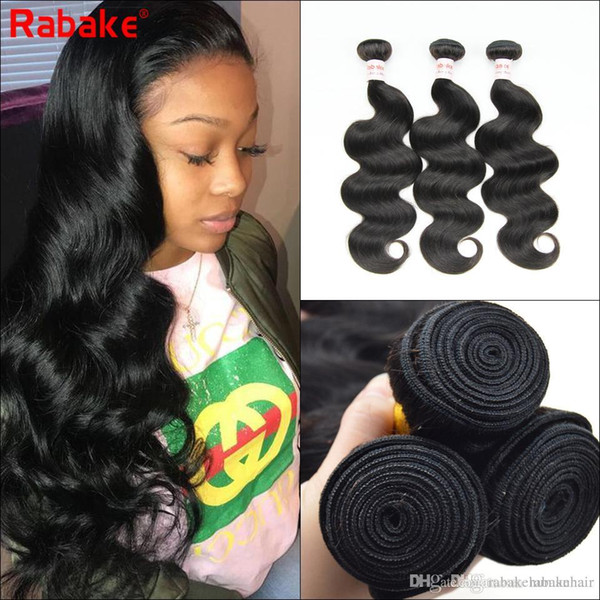 Rabake 9A Brazilian Remy Human Hair Bundles Body Wave Raw Indian Peruvian Malaysian Hair Extensions Remy 8-28 inch Cuticle Aligned Hair