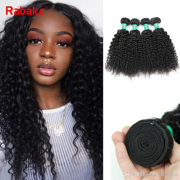 3/4pcs lot Raw Indian Kinky Curly Human Hair Weave Bundles Rabake Afro Kinky Curly Double Weft Dyeable Wavy Human Hair Extensions Wholesale