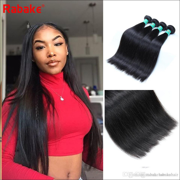 8A Brazilian Straight Virgin Hair 3/4 Bundles Rabake Wholesale Cheap 100% Unprocessed Brazilian Human Hair Weave Bundles 8-28 Straight Weave