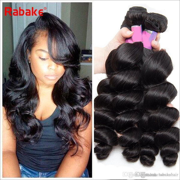 Malaysian Loose Wave Hair Bundles 8-28inch 3/4pcs lot Rabake Virgin Human Hair Weave Extensions Double Wefts 100g/bundle Full Head Deal