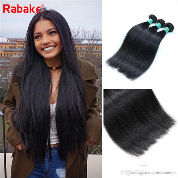 8A Brazilian Straight Virgin Hair 4 Bundles Rabake Peruvian Raw Indian Malaysian Silky Straight Human Hair Weave Extensions Wholesale Deal