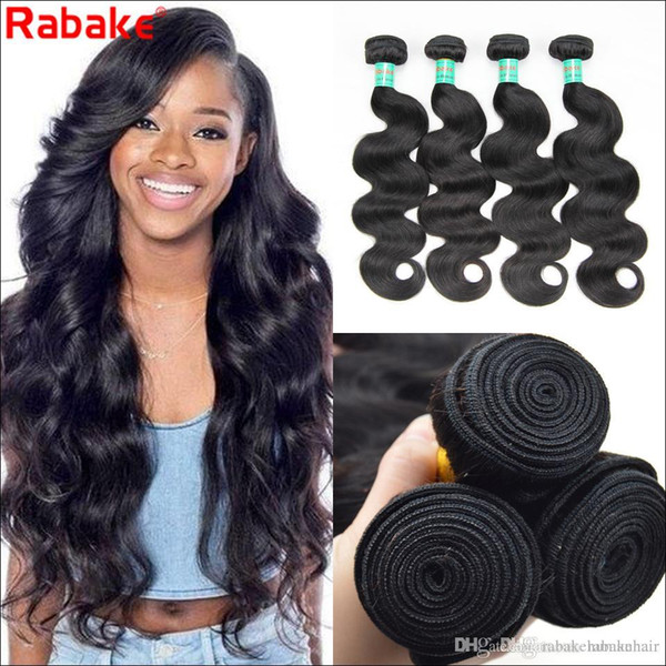 Rabake Raw Indian Body Wave Virgin Hair Bundles Deals Brazilian Peruvian Malaysian Body Wave 100% Unprocessed Human Hair Weave Extensions