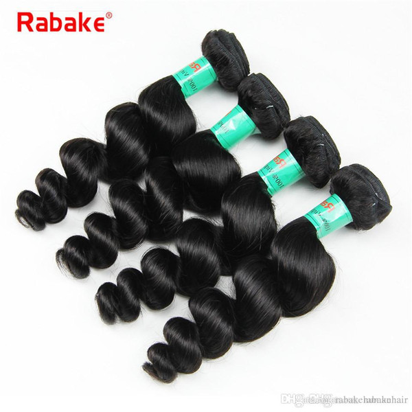 Rabake 3/4 Pcs Wholesale Brazilian Loose Wave Virgin Hair Bundles Deals 100% Unprocessed Loose Wave Brazilian Virgin Human Hair Weave Bundle