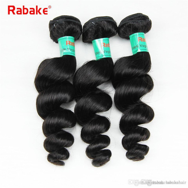 Rabake 8-28 inch 3/4 Bundles Loose Wave Raw Indian Hair Full Head Unprocesses Virgin Human Hair Weave Extensions Dyeable Double Weft Deal