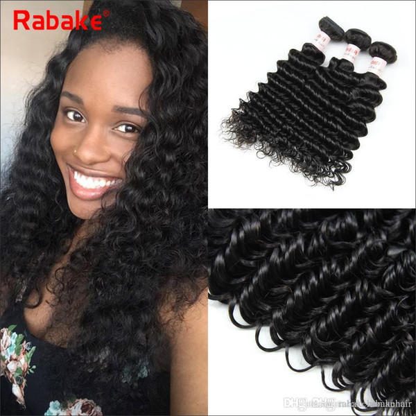 Deep Wave Brazilian Remy Human Hair Weave Bundles Rabake Human Hair Extensions 100% Unprocessed Cuticle Aligned Wet and Wavy Hair Bundles