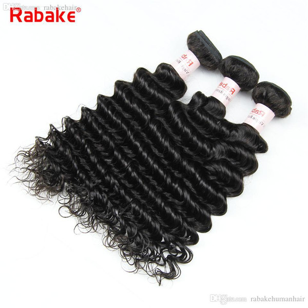 Brazilian Deep Wave Remy Human Hair Extensions Rabake Natural Black 3 or 4 Human Hair Weave Bundles Bulk Wholesale Deal for Black Women