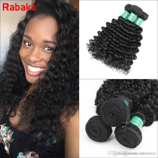 Deep Wave Brazilian Virgin Hair Bundles Grade Rabake 100% Brazilian Unprocessed Virgin Hair Bundle Deals Deep Wave Weaves 