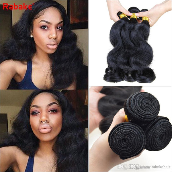 3/4 Peruvian Body Wave Human Hair Bundles Rabake Peruvian Cuticle Aligned Full Head Body Wave Curly Hair Weave Extensions Cheap Deals