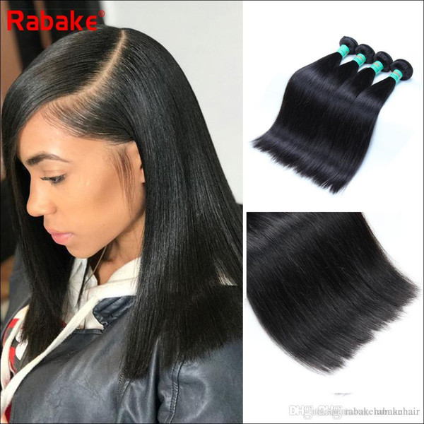 8A Rabake Wholesale Cheap Brazilian Straight Virgin Hair Bundles 3/4 pcs 100% Unprocessed Brazilian Human Hair weave Bundles Deals No Tangle